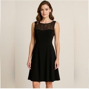 Evan Picone Embellished Rhinestone Black Cocktail Dress